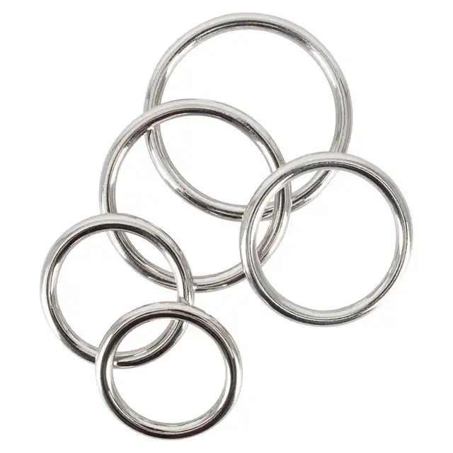 Bad Kitty - Professional Metal Cock Ring Set - Zestaw 5 metalowych ringów na penisa i jądra. Różne rozmiary i solidna stal.