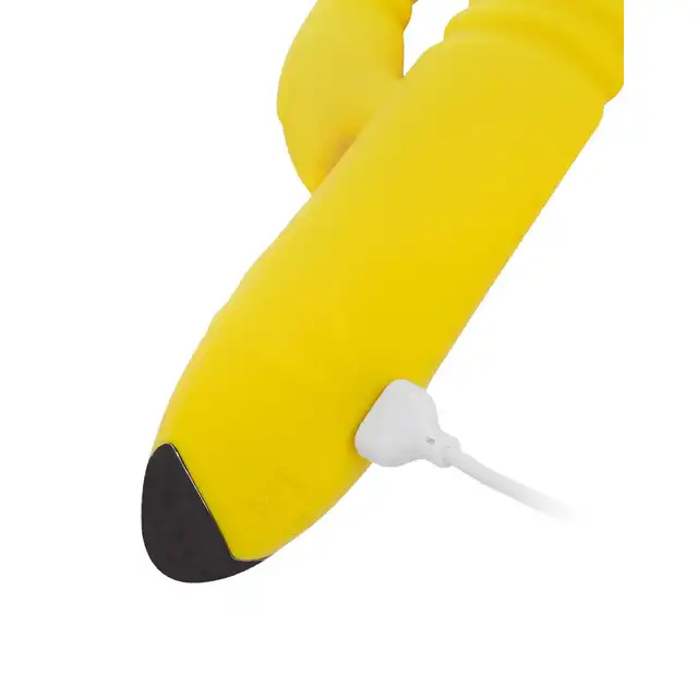 Rimba Toys - Malmö Vibrator Yellow USB. Żółty wibrator z króliczkiem. Stymulacja punktu G, łechtaczki oraz ruch posuwisty. 