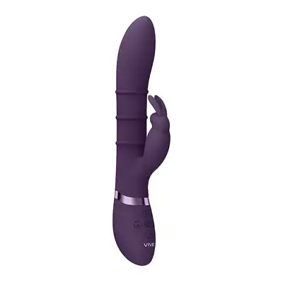 Vive - Sora Up &amp; Down Stimulating Rings, Vibrating G-Spot Rabbit Purple. Wibrator z 3 stymulującymi i poruszającymi się pierścieniami