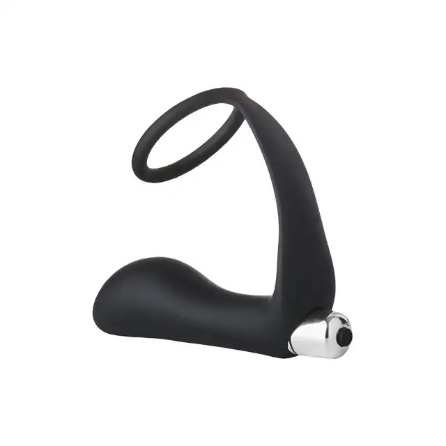 Dreamtoys - Fantasstic Vibrating Anal Plug With Cockring Black. Wibracyjny korek analny z pierścieniem na penisa i jądra