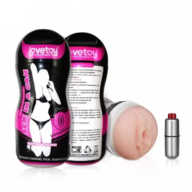 LoveToy - Sex In A Can. Realistyczny masturbator z wibracją, wykonany z cyberskóry, imitujący prawdziwe doznania
