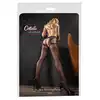 Cottelli - Suspender Tights L. Wyrafinowane rajstopy z seksownymi wycięciami na biodrach i ozdobnym motywem