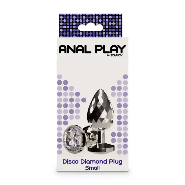 ToyJoy - Disco Diamond Plug Small. Korek analny o unikatowej teksturze, ozdobiony lśniącym kryształkiem.