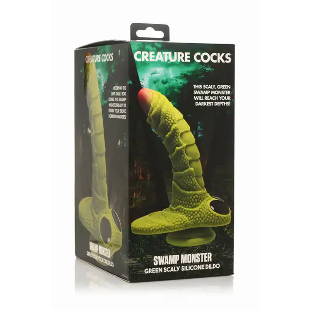 Creature Cocks - Scaled Swamp Monster Dildo. Dildo w kształcie łuskowanego potwora z bagien, fantazyjny design i intensywna stymulacja