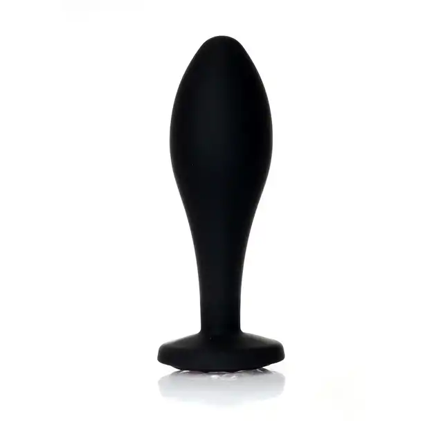 B-Series - Silicone Plug Clear L. Ekskluzywny plug analny z silikonowym wykończeniem i eleganckim diamencikiem w rozmiarze L