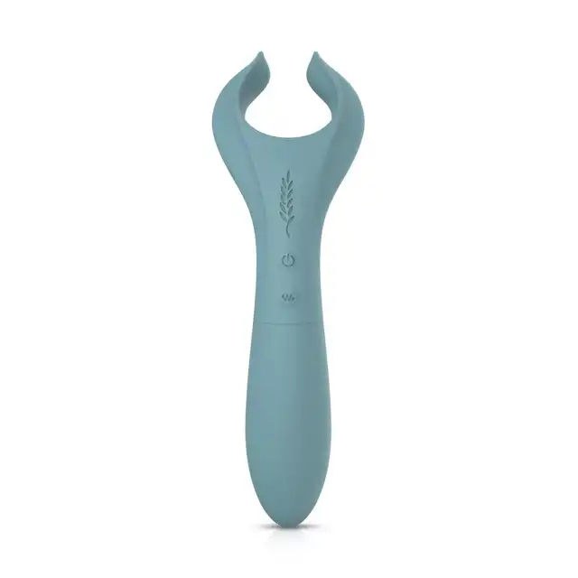 Bloom - The Peony Couple Vibrator Green. Wibrator dla par z dwustronnym użytkowaniem i technologią Swipe