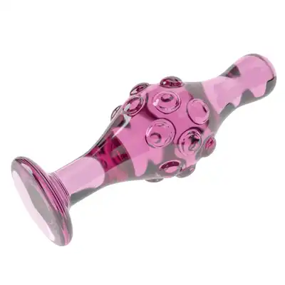 LoveToy - Dildo 4.5" Glass Romance. Różowe szklane dildo – luksusowe, schładzane i podgrzewane, z pudełkiem upominkowym