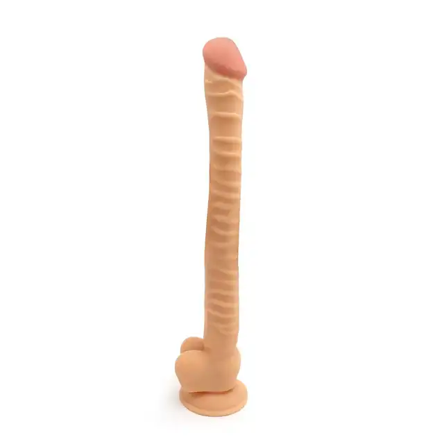 Kiotos - Mega Cox Flesh 05. Mega długie dildo o stymulującej powierzchni i mocnej przyssawce, realistyczne doznania na większą skalę