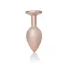B-Series - Pearl Gold Plug Clear M. Plug analny ze stali nierdzewnej z eleganckim diamencikiem w rozmiarze M
