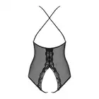 Obsessive - 841-TED-1 Body L/XL. Zmysłowe body z siateczki i koronki z otwartym krokiem i figlarnymi detalami.