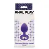 ToyJoy - Diamond Booty Jewell Small. Fioletowy korek analny, przyozdobiony kryształkiem. Nie bój się lśnić!