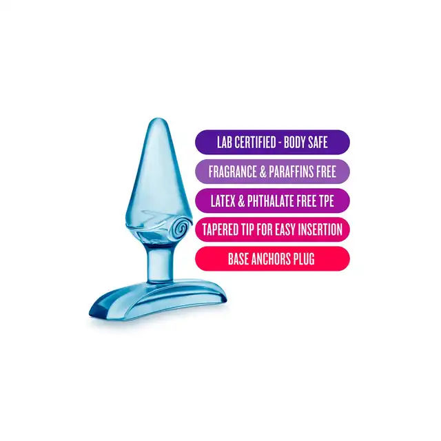 Blush - Jolly Plug Purple. Niewielki, ergonomiczny, niebieski korek analny