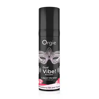 Orgie - Dual Vibe! Strawberry Gin and Tonic. Intensywny wibrator w płynie o smaku truskawkowego ginu z tonikiem