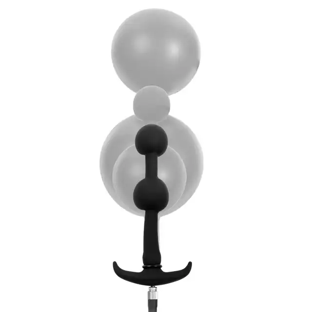 Rimba Latex Play - Inflatable Anal Plug with Double Balloon and Pump. Nadzwyczajny lateksowy nadmuchiwany korek analny z podwójnym balonem i pompką