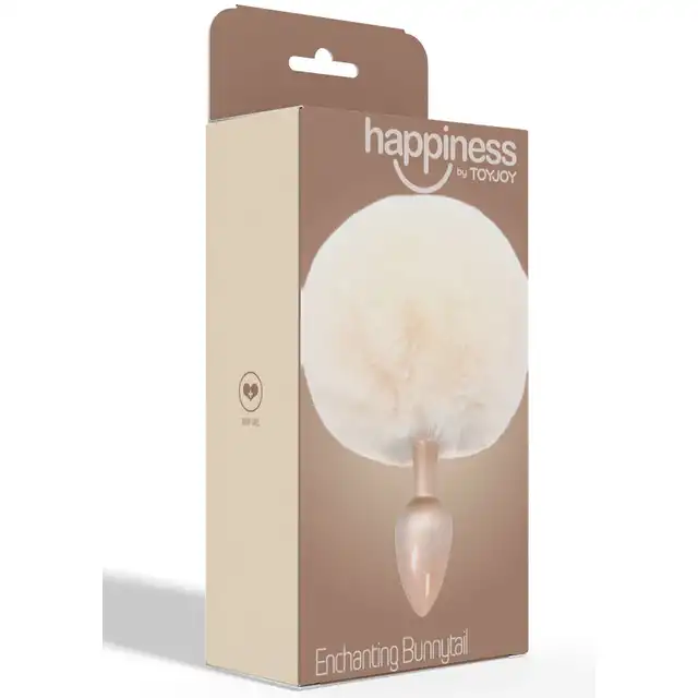 ToyJoy - Enchanting Bunnytail Plug. Biały korek analny o gładkiej powierzchni, zakończony króliczym ogonkiem.