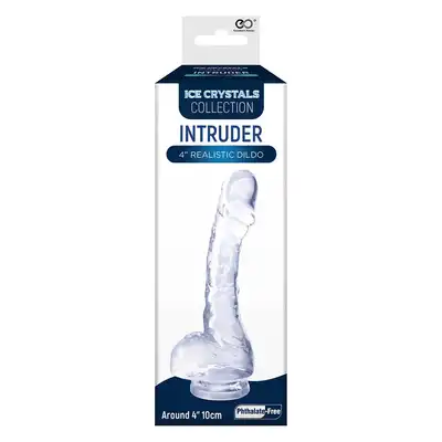 Ice Crystals Collection - Intruder 4". Niewielkie przezroczyste dildo o realistycznym kształcie, miękki i elastyczny materiał