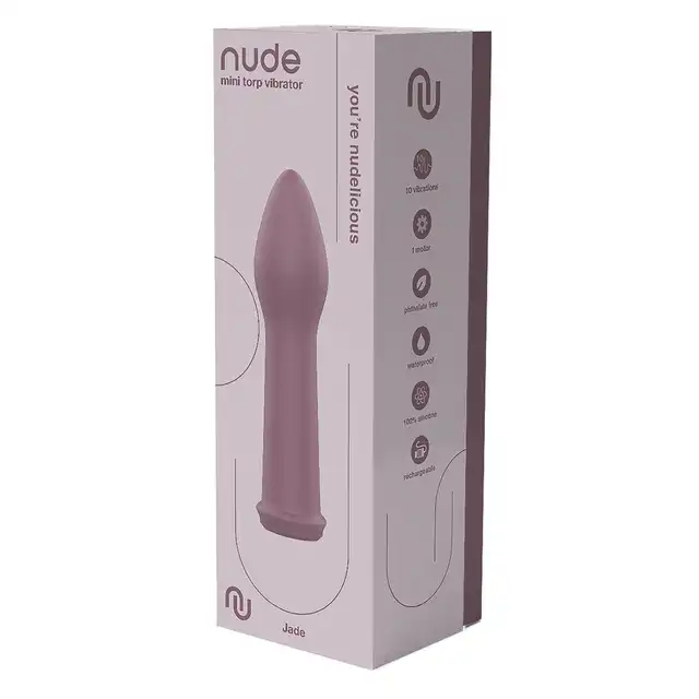 Nude - Jade Mini Torp Vibrator. Mini wibrator o klasycznym kształcie z powiększoną główką, idealny w podróży