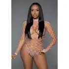 BeWicked - Dancing All Night Bodystocking PK/OS. Słodko różowy bodystocking w formie body i kabaretki,  szerokie oczka i rozmiar one size
