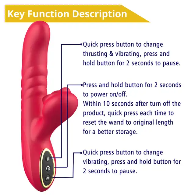 Erospace - Sweet Play G-spot Vibrator with Thrusting.  Wibrator z funkcją ruchu posuwistego, intensywna stymulacja punktu G i łechtaczki