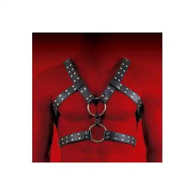Virgite - Man Bondage Body Harness Mod. 6 Black. Elegancki harness, który zapewnia pełną kontrolę i niezrównaną intensyfikację doznań.