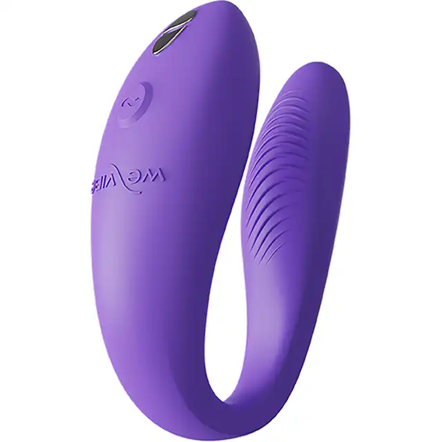 We-Vibe - Sync Go. Lekki, przenośny wibrator dla par, hands-free wibracje, idealny do podróży, w kolorze fioletowym