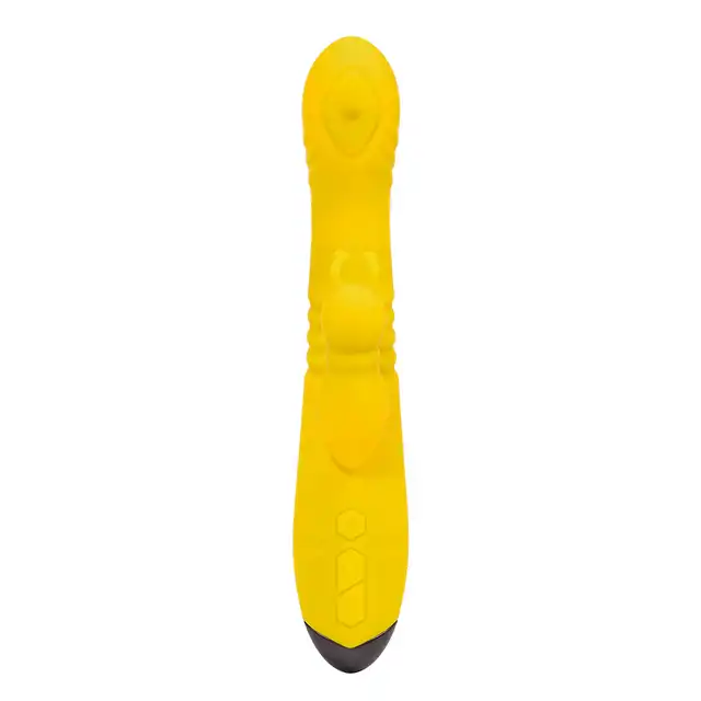 Rimba Toys - Malmö Vibrator Yellow USB. Żółty wibrator z króliczkiem. Stymulacja punktu G, łechtaczki oraz ruch posuwisty. 