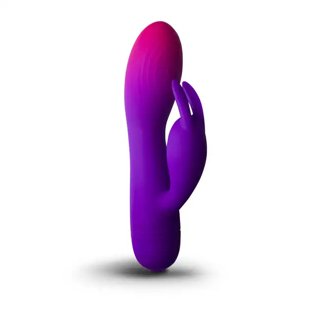 Rocks Off - Glo-Girl Rabbit Purple. Miękka, bezpieczna dla ciała silikonowa powłoka i mocna podwójna stymulacja. 