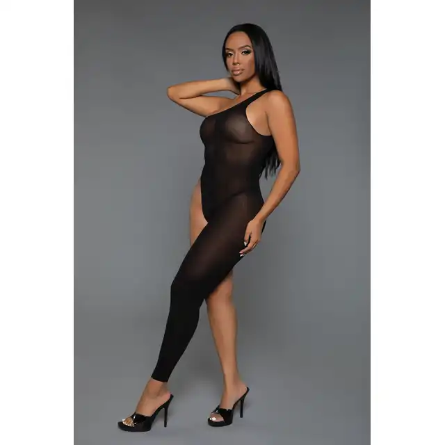 BeWicked - Tell Me You`re Mine Bodystocking BLK/OS. Elegancki czarny bodystocking z wyrazistym, asymetrycznym stylem