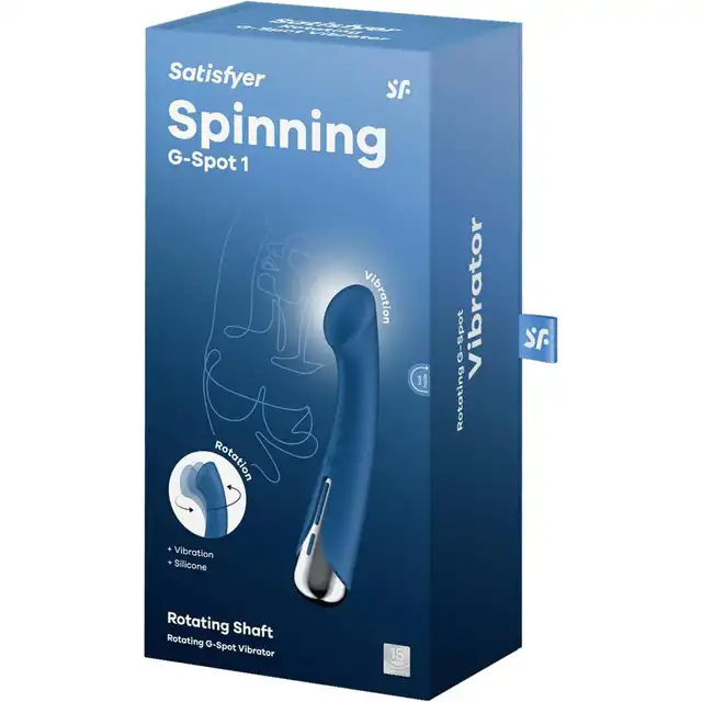 Satisfyer - Spinning G-Spot 1 Blue. Innowacyjny obrotowy wibrator punktu G z 12 programami wibracji i rotacji dla intensywnych doznań