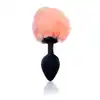 B-Series - Jewellery Silicon Bunny Tail - Black-Peach. Uroczy, mięciutki, króliczy ogonek w kolorze brzoskwiniowym 