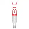 Livia Corsetti - Thiara Red. Zmysłowe body z pończochami, które rozpala wyobraźnię w rozmiarze L/XL