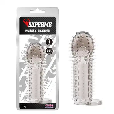Chisa - Super Me Nubby Sleeve-Grey. Nakładka przedłużająca z wypustkami