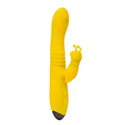 Rimba Toys - Malmö Vibrator Yellow USB. Żółty wibrator z króliczkiem. Stymulacja punktu G, łechtaczki oraz ruch posuwisty. 