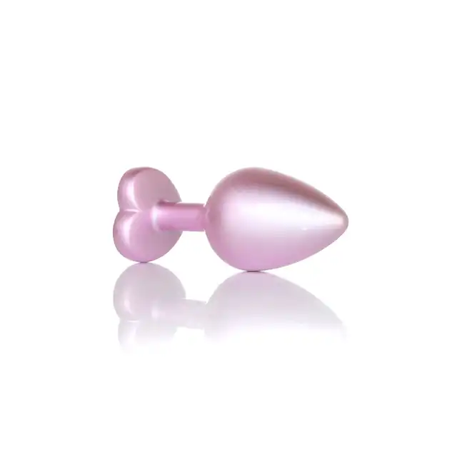 B-Series - Pearl Pink Heart Plug Clear M. Korek anany wykonany z wysokiej jakości stali nierdzewnej, ozdobiony pięknym kryształkiem w kształcie serca w rozmiarze M