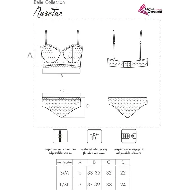 Livia Corsetti - Naretan. Beżowy, zmysłowy komplet bielizny w rozmiarze L/XL
