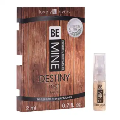 Lovely Lovers - Be Mine Destiny Parfum Man 2ml. Intrygujące perfumy dla mężczyzn, intensywne nuty skóry i drewna z ciepłą słodyczą soczystej pomarańczy