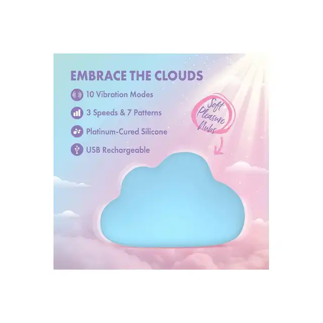 Blush - Play with me Cuddle Cloud Body Massager Blue. Uroczy stymulator łechtaczki w kształcie chmurki