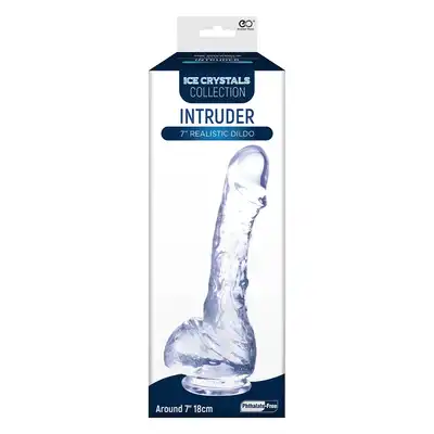 Ice Crystals Collection - Intruder 7". Realistyczne przezroczyste dildo o szczegółowo odwzorowanej strukturze, miękki i elastyczny materiał