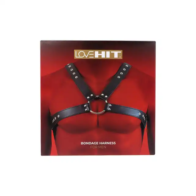 Virgite - Man Bondage Body Harness Mod. 3 Black. Wykonany z ekologicznej skóry, idealny dla osób szukających wygody, stylu i intensywnych doznań w grach BDSM