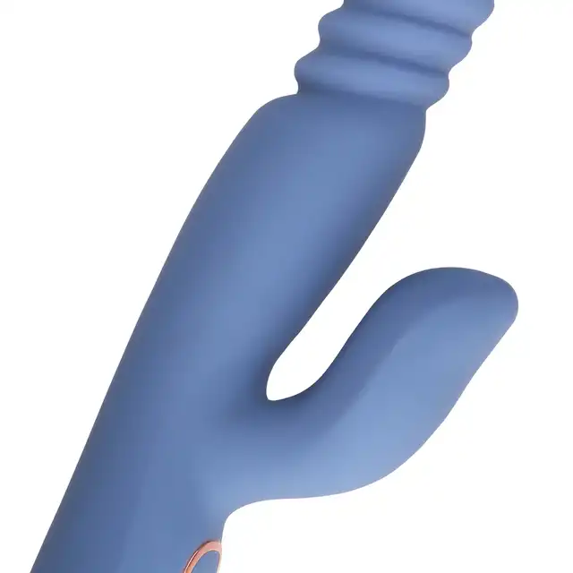 Loveline - Blue Nova Warming Rotating Beads and Thrusting Rabbit Vibrator. Ogrzewany, wibrujący wibrator z króliczkiem dla jeszcze większej przyjemności