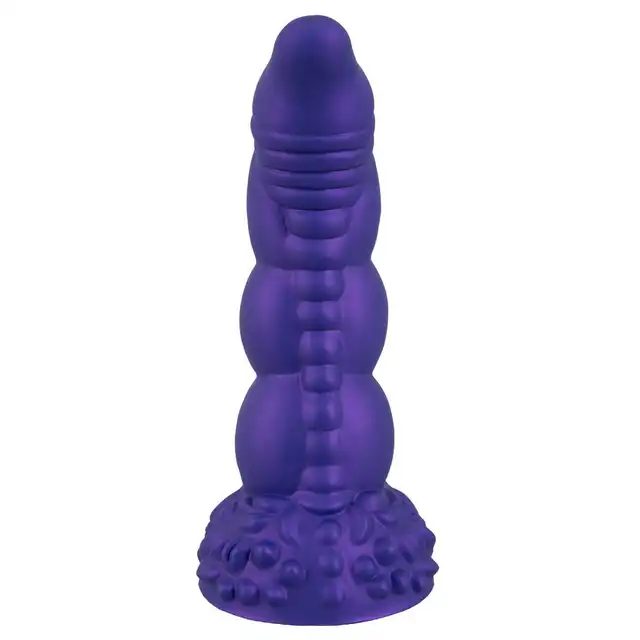 Beasty Cocks - Demon of Desire.  Dildo w stylu fantasy z przyssawką, metaliczny wygląd, elastyczny silikon i głęboka stymulacja