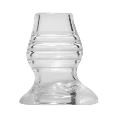 XR Brands - Cock Dock Tunel Butt Plug. Przezroczysty tunel analny o stymulującej żebrowanej strukturze, niezwykłe doznania, komfort i kontrola