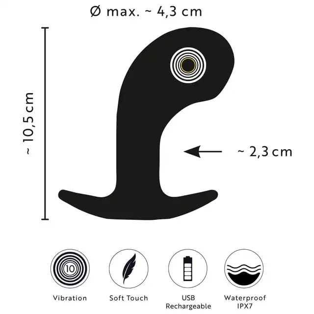 Anos - Big Head Prostate Plug. Wtyczka analna z dużą, masującą główką, profesjonalista od prostaty z wibracjami