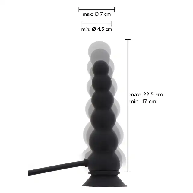 Hidden Desire - Inflatable Suction Plug Expert. Żebrowany nadmuchiwany korek analny z mocną podstawą ssącą
