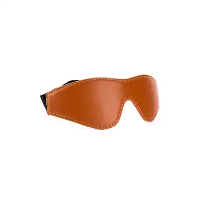Blaze - Elite Mask Cognac Vegan Leather. Stylowa maska na oczy ze sztucznej skóry w koniakowym odcieniu