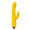 Rimba Toys - Malmö Vibrator Yellow USB. Żółty wibrator z króliczkiem. Stymulacja punktu G, łechtaczki oraz ruch posuwisty. 