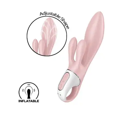 Satisfyer - Air Pump Bunny 3 Pink. Intensywnie stymulujący wibrator z króliczkiem i nadmuchiwaną końcówką dla niezrównanych doznań