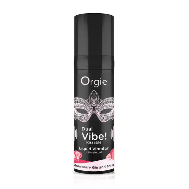 Orgie - Dual Vibe! Strawberry Gin and Tonic. Intensywny wibrator w płynie o smaku truskawkowego ginu z tonikiem