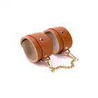 Blaze - Elite Hand Cuffs Cognac Vegan Leather. Wegańskie skórzane kajdanki na ręce o bogatym odcieniu koniaku, wyrafinowanie i klasa