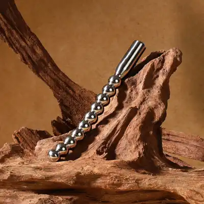 Kiotos SteelSeries - Solid Plug Beaded Curved Large. Zakrzywiony dilator z kulkami – 10 mm, stal nierdzewna
